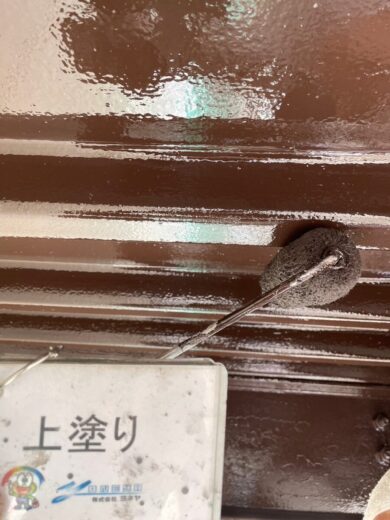奈良県天理市F株式会社様（オフィス）　外壁塗装・屋根塗装工事　 屋根上塗り