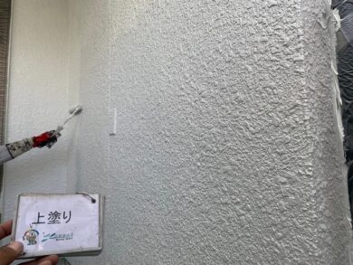 奈良県磯城郡川西町N様邸　外壁塗装・屋根塗装工事 外壁上塗り