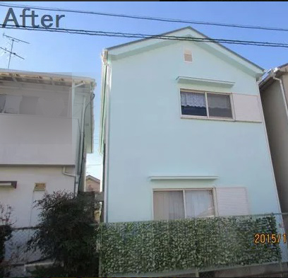 奈良の橿原田原本町の株式会社ヨネヤの外壁塗装と屋根塗装のアイスブルー