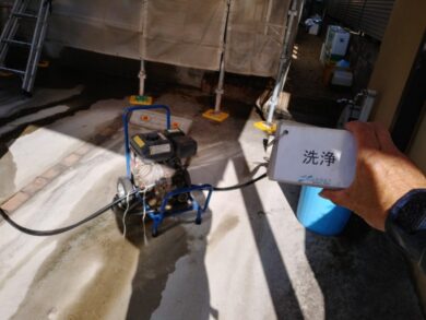 奈良磯城郡田原本町H様邸　外壁塗装工事 洗浄