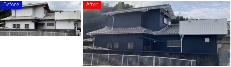 奈良の香芝市の株式会社ヨネヤの外壁塗装と屋根塗装の施工事例