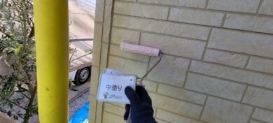 奈良県磯城郡田原本町Y様邸　外壁塗装・屋根塗装・防水工事 外壁中塗り