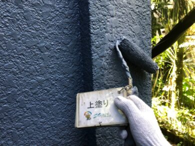 奈良桜井市D様邸　外壁塗装・屋根葺き替え工事 外壁上塗り