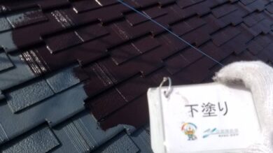 奈良橿原市F様邸　外壁塗装・屋根塗装・防水工事 屋根下塗り