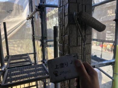 奈良天理市Y様邸　外壁塗装工事 外壁上塗り