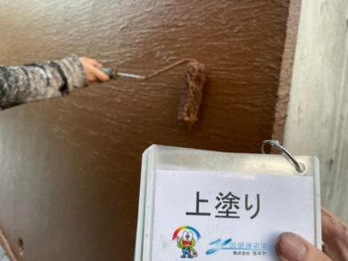 奈良奈良市G様邸　外壁塗装工事 外壁上塗り