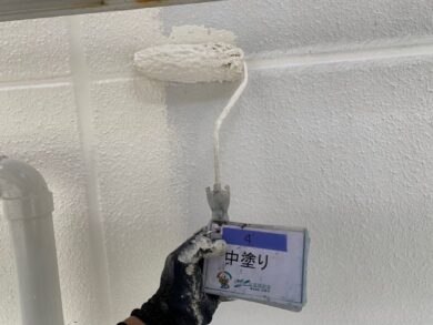 奈良橿原市T様　外壁塗装工事 外壁中塗り