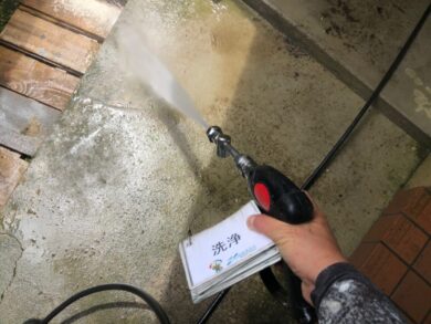 奈良桜井市D様邸　外壁塗装・屋根葺き替え工事 洗浄