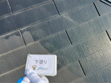 奈良橿原市N様邸　外壁塗装・屋根塗装・防水工事 屋根下塗り