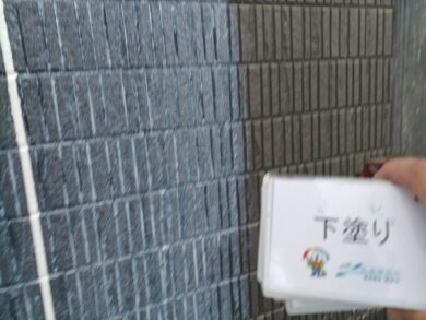 奈良大和郡山市H様邸　外壁塗装・屋根塗装・防水工事 外壁下塗り