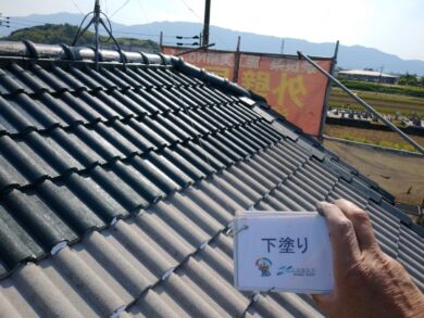 奈良県橿原市O様邸　外壁塗装・屋根塗装工事 屋根下塗り
