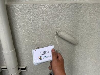 奈良県桜井市株式会社池利様　外壁塗装工事 外壁上塗り