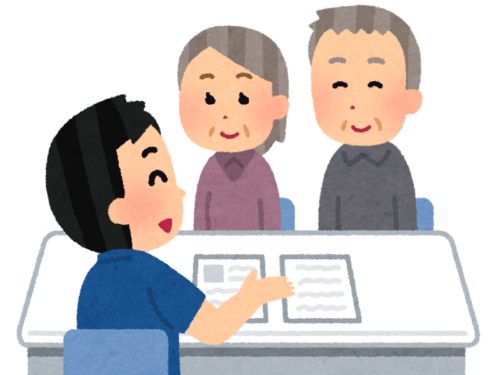 橿原市・田原本町の外壁塗装・屋根塗装は実績No.1安心ヨネヤの桜井市の業者と老夫婦が話している様子